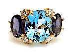 Turquoise Flower Diamonds Cluster Earrings