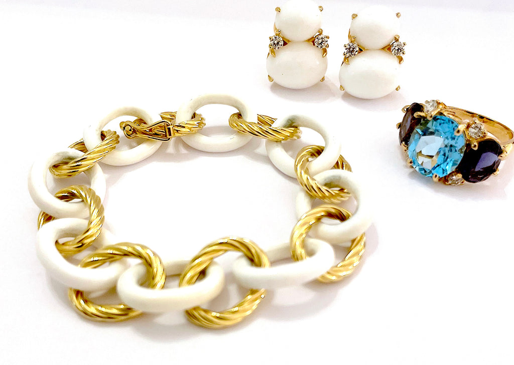18kt Yellow Gold and Onyx Link Bracelet