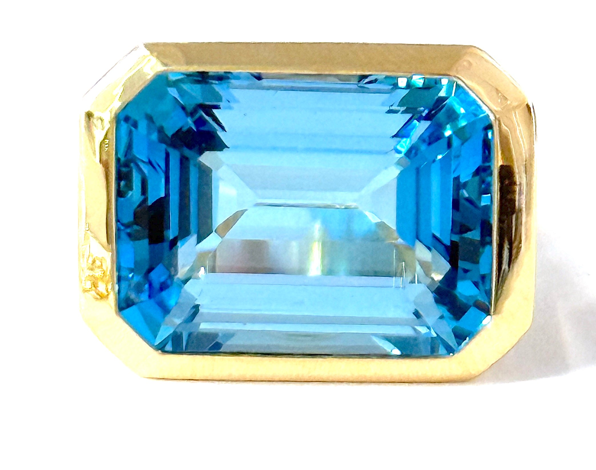 Blue Topaz Emerald Cut Statement ring