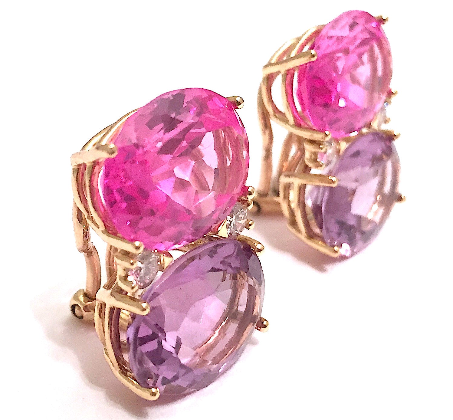 Grande GUM DROP™ Earrings with Garnet and Cabochon Garnet and Diamonds