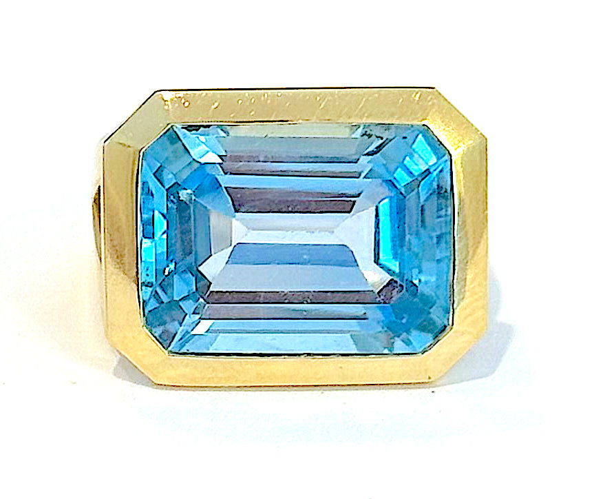 Blue Topaz Emerald Cut Ring