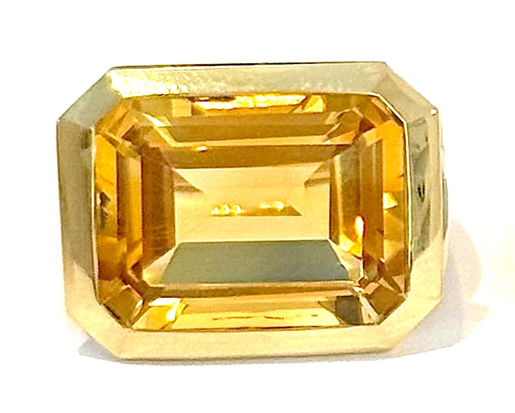 Citrine Emerald Cut Ring