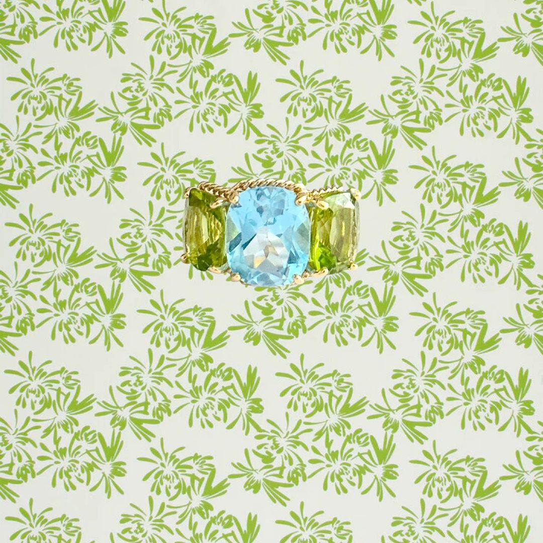 Elegant Single Stone Citrine Ring with Gold Rope Twist Border