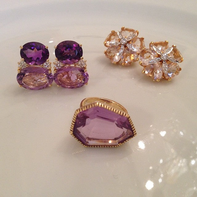 18kt Yellow Gold Byzantine Ring with Amethyst