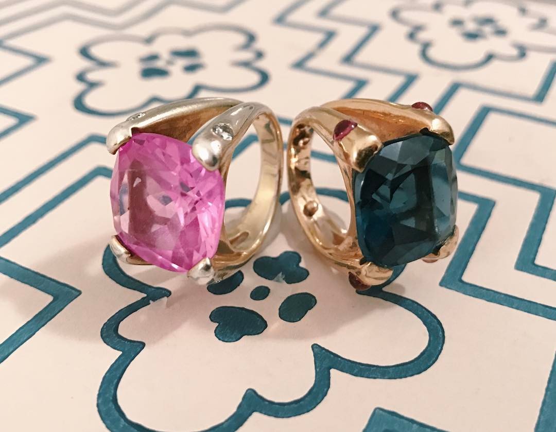 London Blue Topaz Large Cushion Ring with Diamonds