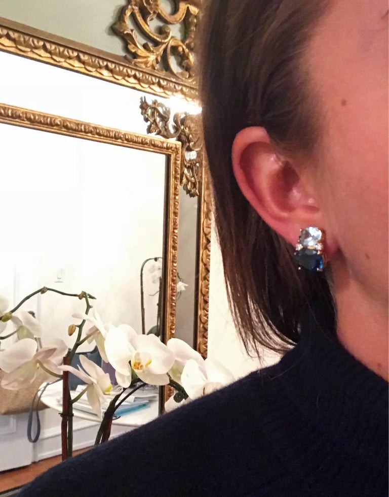 Medium GUM DROP™ Earrings with Peridot and Blue Topaz and Diamonds