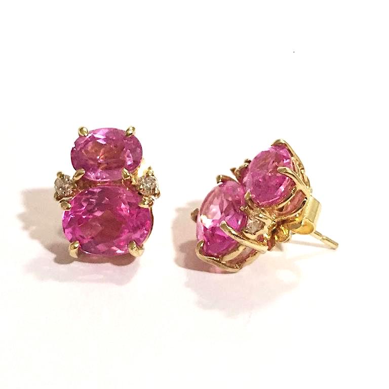 Mini GUM DROP™ Earrings with Iolite, Amethyst and Diamonds