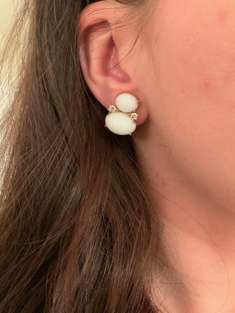 Large GUM DROP™ Earrings with Pink Topaz and Diamonds