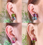 Large GUM DROP™ Earrings with Pink Topaz and Blue Topaz and Diamonds