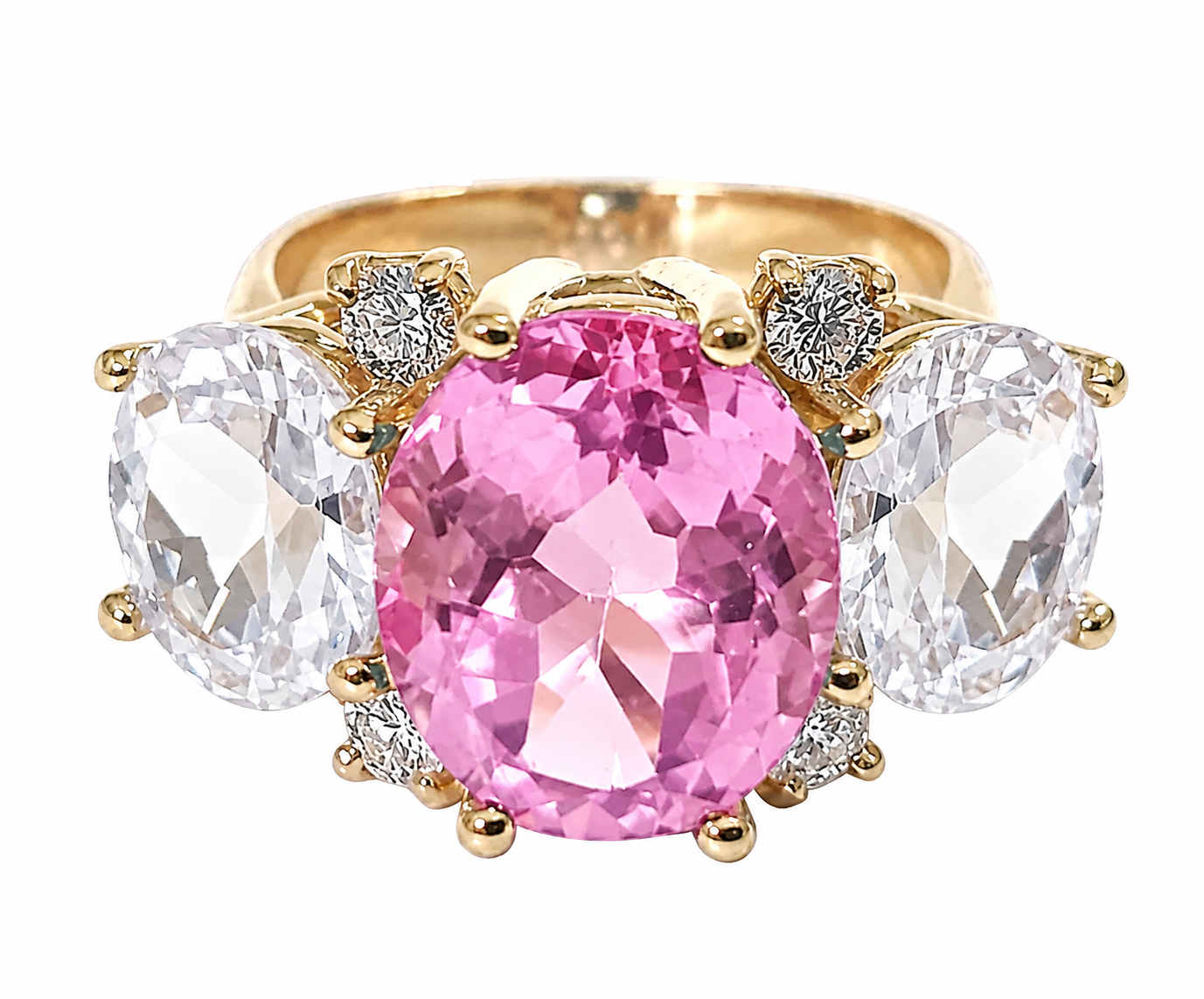 Medium GUM DROP™ Ring with Pink and Rock Crystal