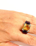 Large GUM DROP™ Ring with Blue Topaz Iolite and Diamonds