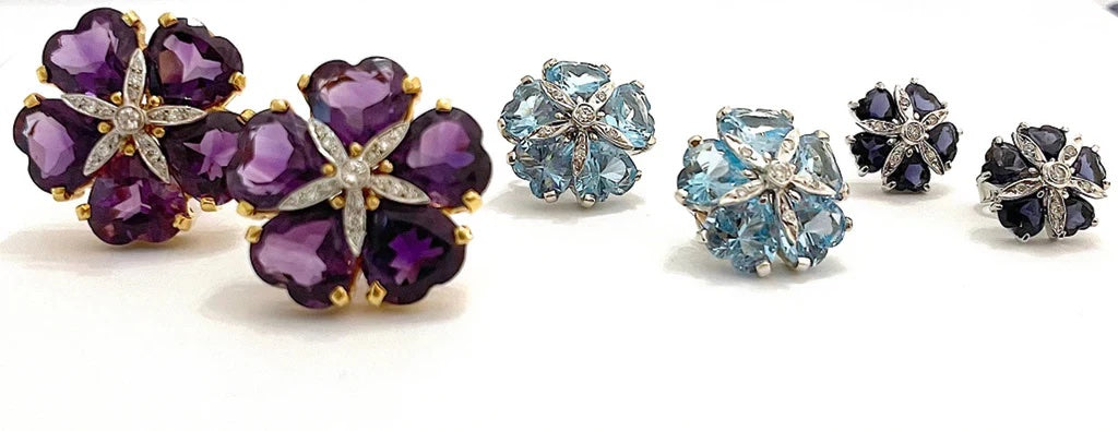 18kt Yellow Gold Sand Dollar Earrings with Peridot and Diamonds