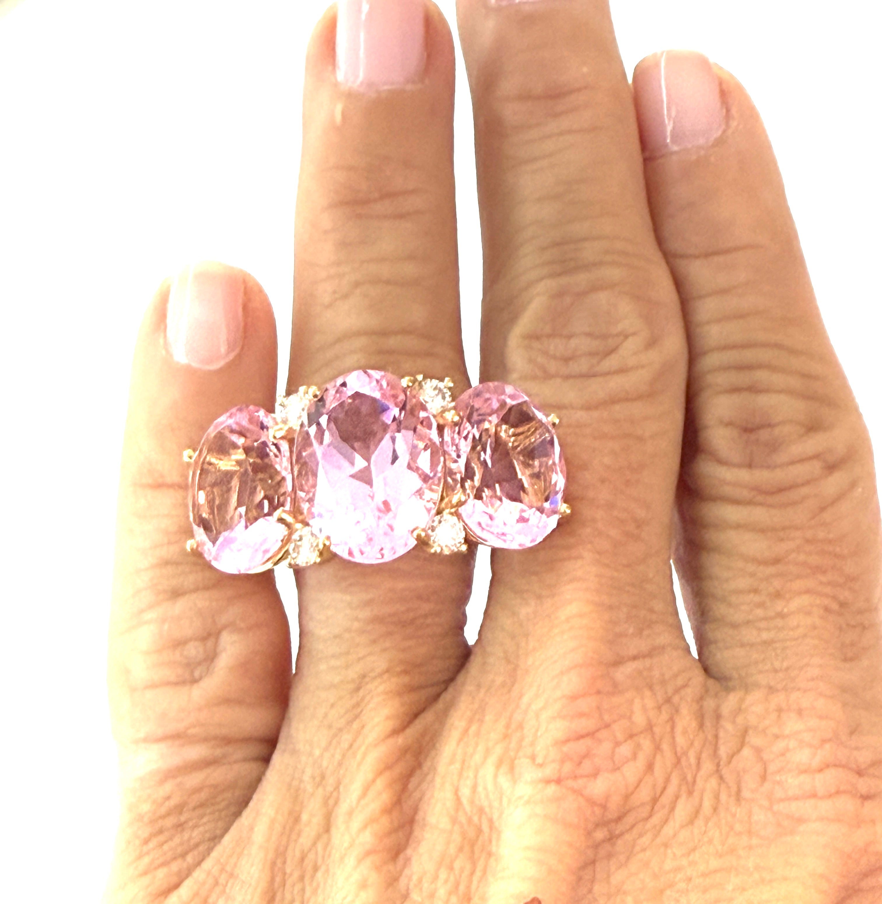 Extra Large GUM DROP™ Ring with Pink Topaz and Diamonds