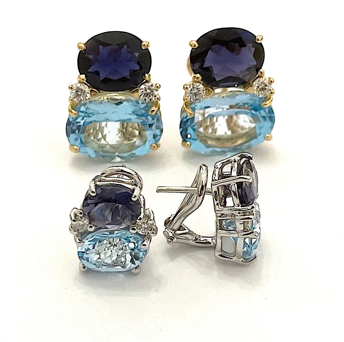 Mini GUM DROP™ Earrings with Pink Topaz and Diamonds