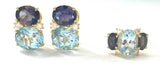 Medium GUM DROP™ Earrings with Iolite and Blue Topaz and Diamonds