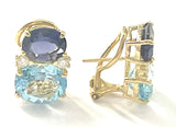 Medium GUM DROP™ Earrings with Iolite and Blue Topaz and Diamonds