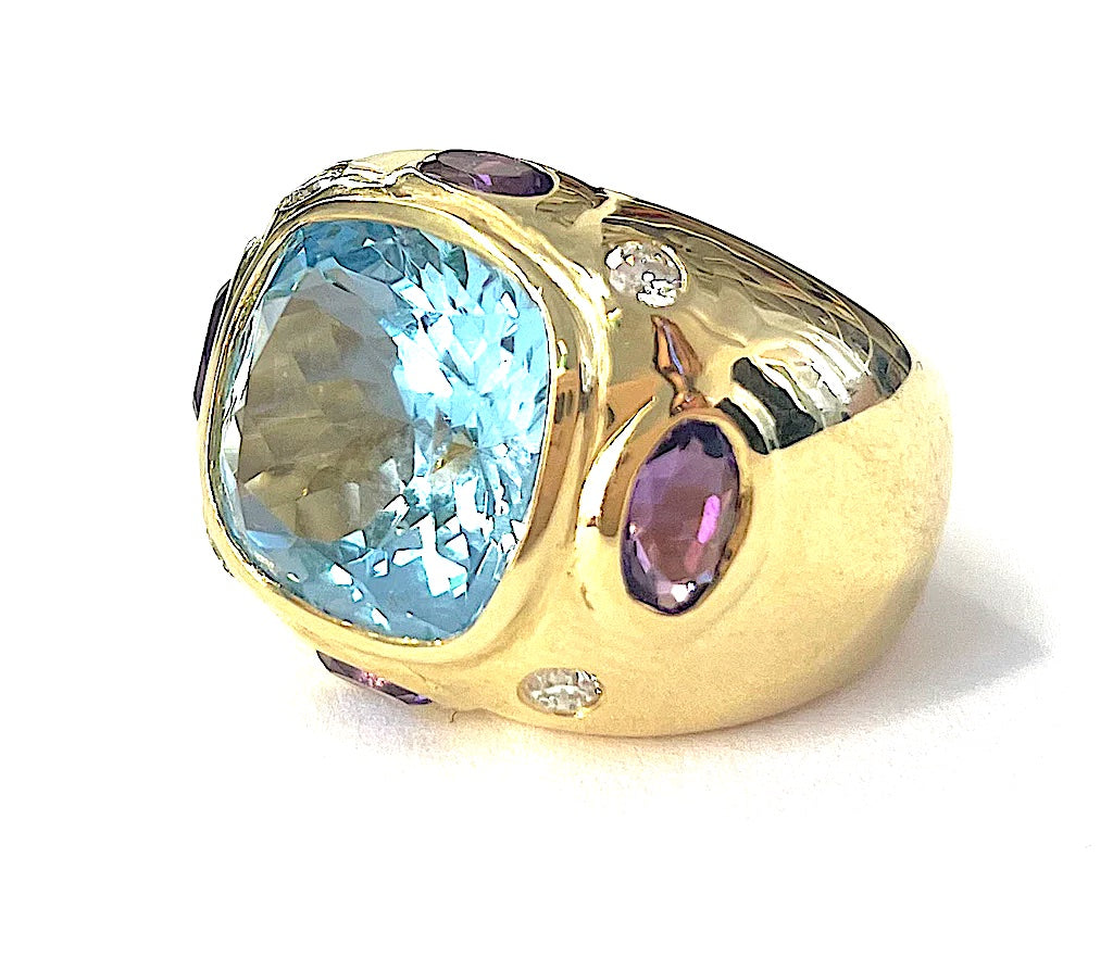 18kt Diamond Stacking Bubble Ring