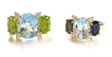 Peridot Flower Diamond Cluster Earrings