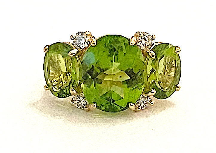 Large GUM DROP™ Ring with PERIDOT and Diamonds