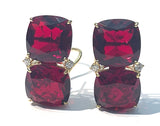 Grande GUM DROP™ Earrings with Garnet and Cabochon Garnet and Diamonds