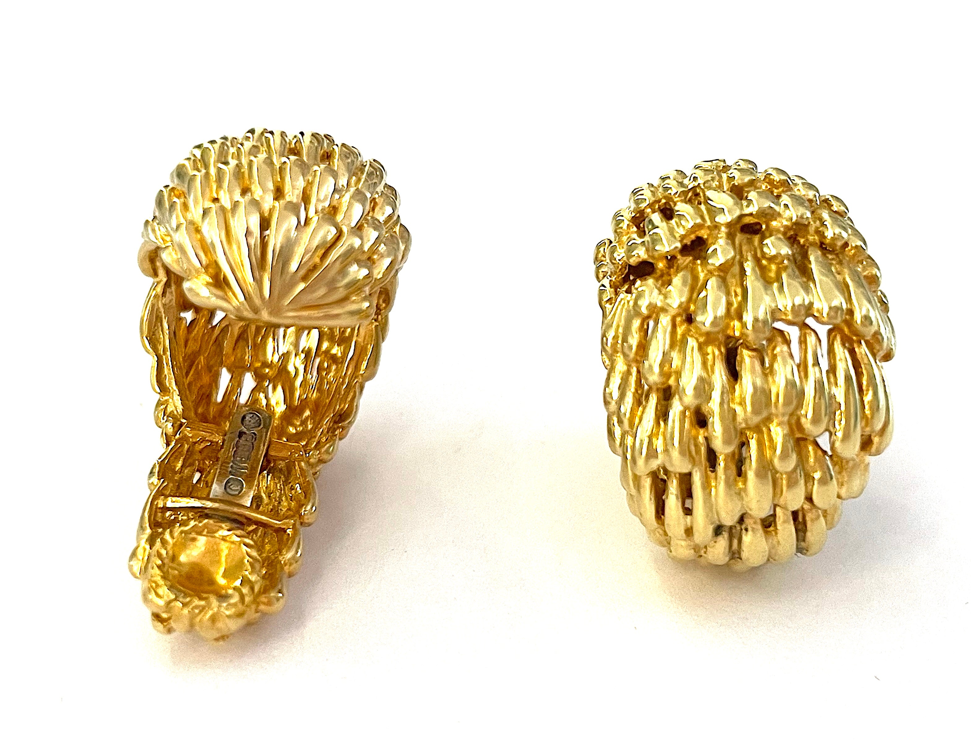 Elegant Gold Creole Earring  by David Webb