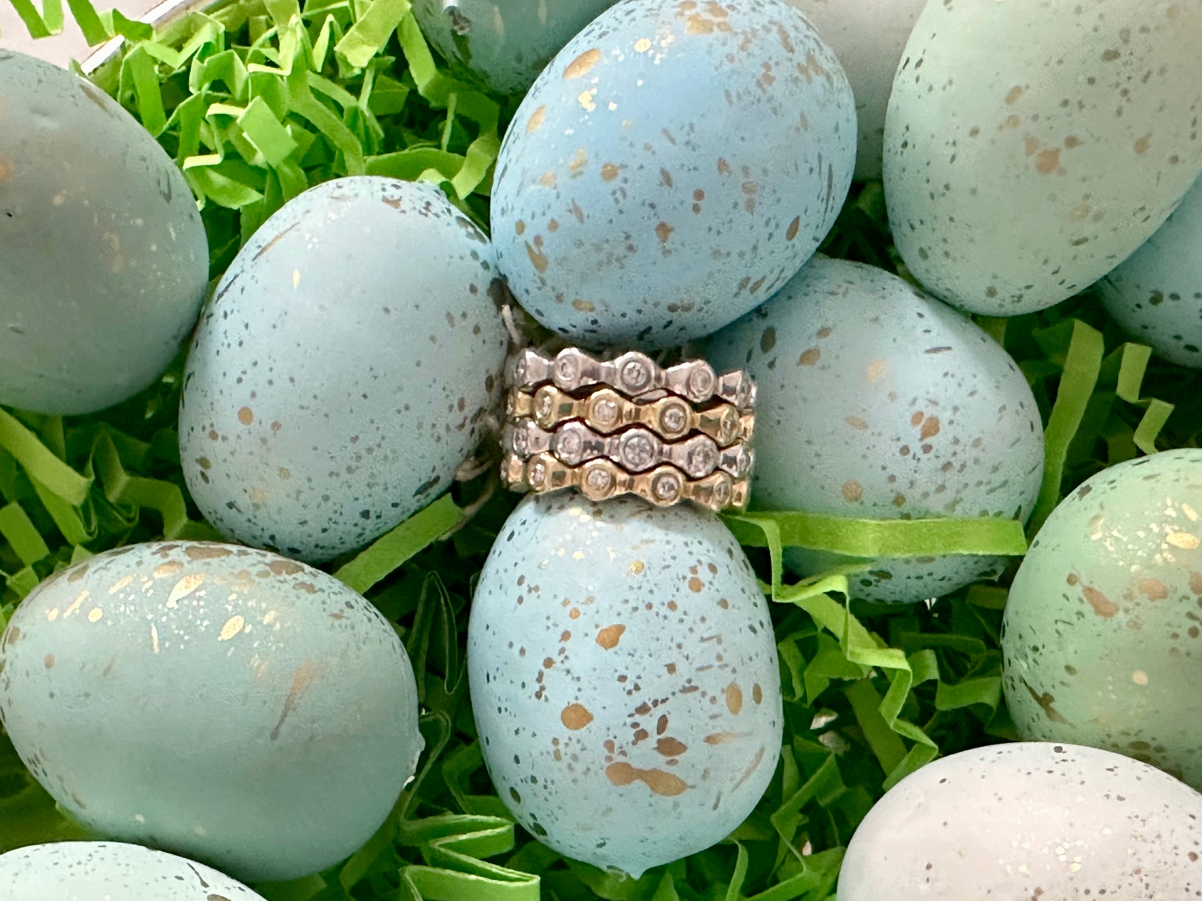 18kt Diamond Stacking Bubble Ring