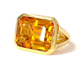 Blue Topaz Emerald Cut Statement ring
