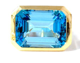 Blue Topaz Emerald Cut Statement ring