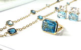 Blue Topaz Emerald Cut Statement ring
