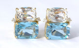 Blue Topaz Emerald Cut Statement ring