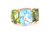 Medium GUM DROP™ Earrings with Pearls and Peridot and Four Diamonds