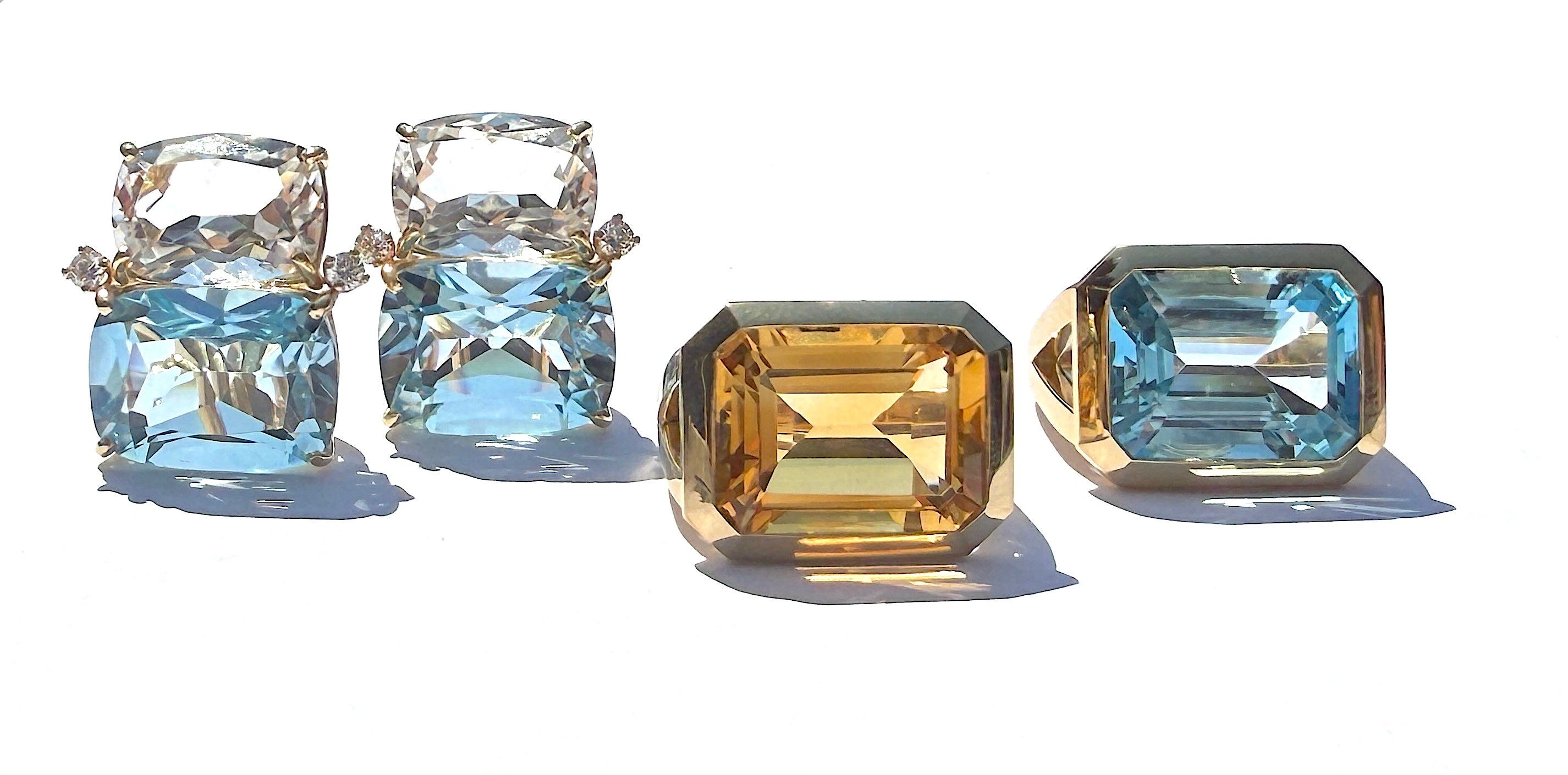 Blue Topaz Emerald Cut Statement ring