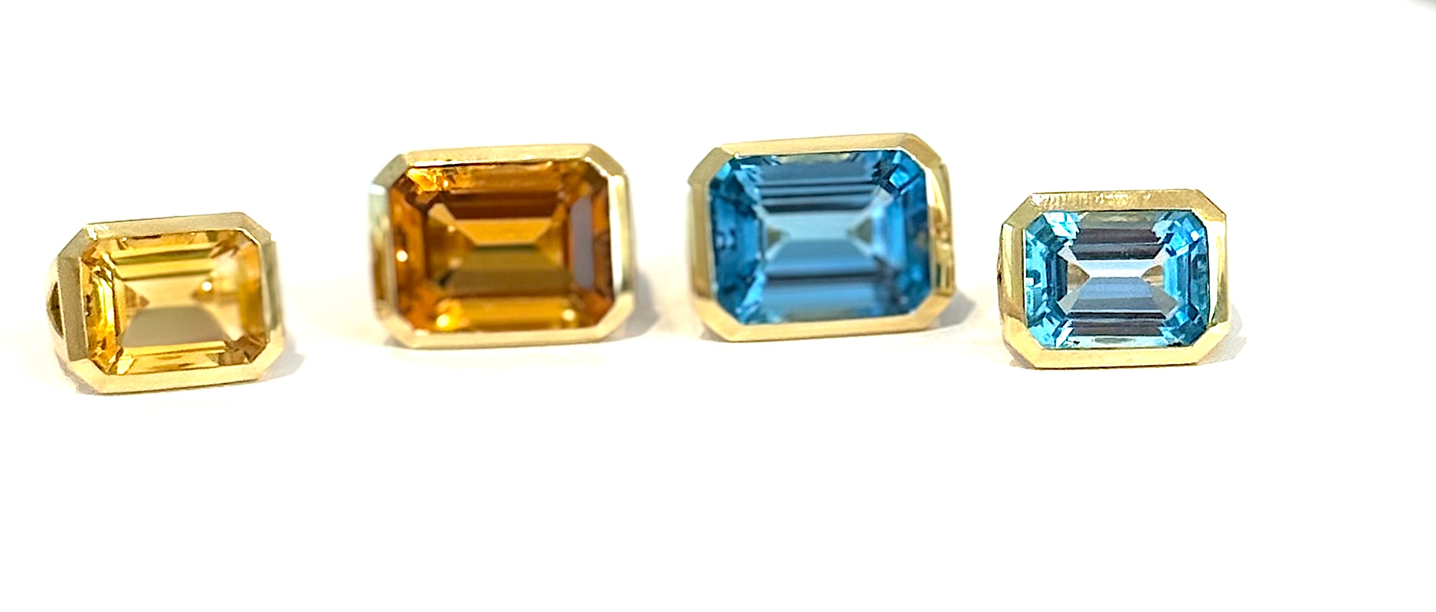 Blue Topaz Emerald Cut Statement ring