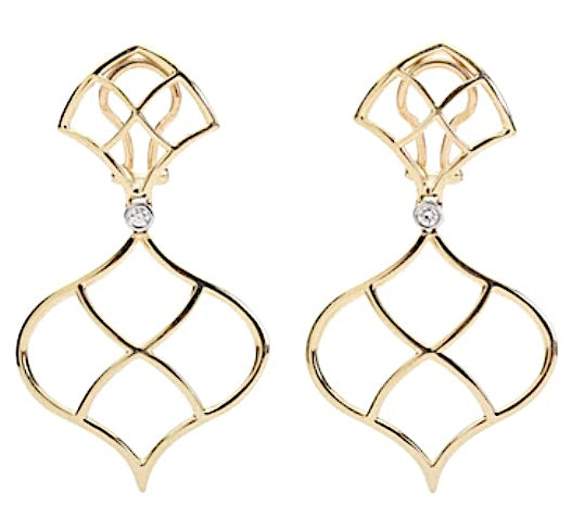 Medium GUM DROP™ Earrings with Pink Topaz and Blue Topaz and Diamonds