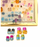 Medium GUM DROP™ Earrings with Pink and Cabochon Smokey Topaz and Diamonds