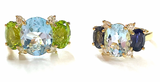 Peridot Flower Diamond Cluster Earrings