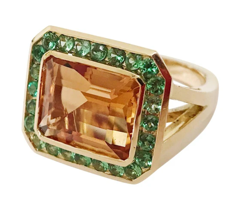 Large Rope Twist Border Two Stone Cushion Earring