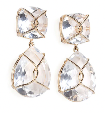 Large GUM DROP™ Earrings with Pearls and Pink Topaz and Diamonds