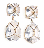 Elegant Three-Stone Drop Earring with Citrine and South Sea Baroque Pearl