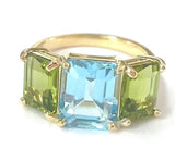 Medium GUM DROP™ Earrings with Pearls and Peridot and Four Diamonds