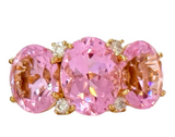 Extra Large GUM DROP™ Ring with Pink Topaz and Diamonds