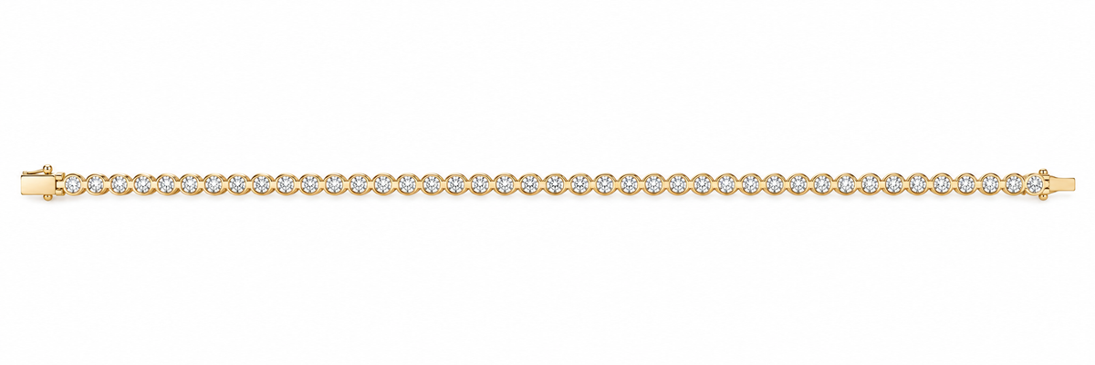 18kt Gold Bezel Set Diamond Tennis Bracelet