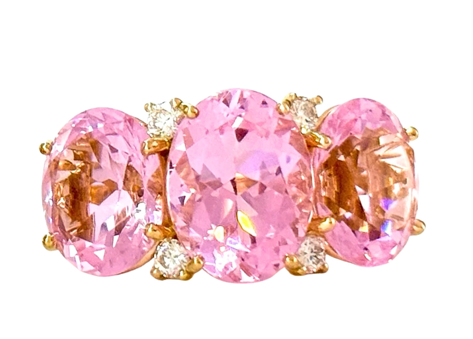 Extra Large GUM DROP™ Ring with Pink Topaz and Diamonds