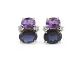 Mini  GUM DROP™  Earrings with Iolite, Amethyst and Diamonds