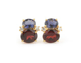 Mini GUM DROP™ Earrings with Iolite and Garnet and Diamonds