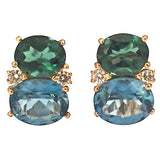 Medium GUM DROP™ Earrings with Blue Topaz Peridot and Diamonds