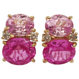 Large GUM DROP™ Earrings with Citrine and Pink Topaz and Diamonds