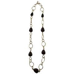 18kt Yellow Gold and Wood Link Necklace