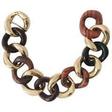 18kt Ebony Wood and Gold Link Bracelet