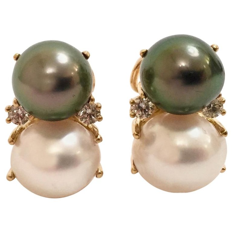 18Karat Medium GUM DROP™ Earrings with Pearls and Diamonds
